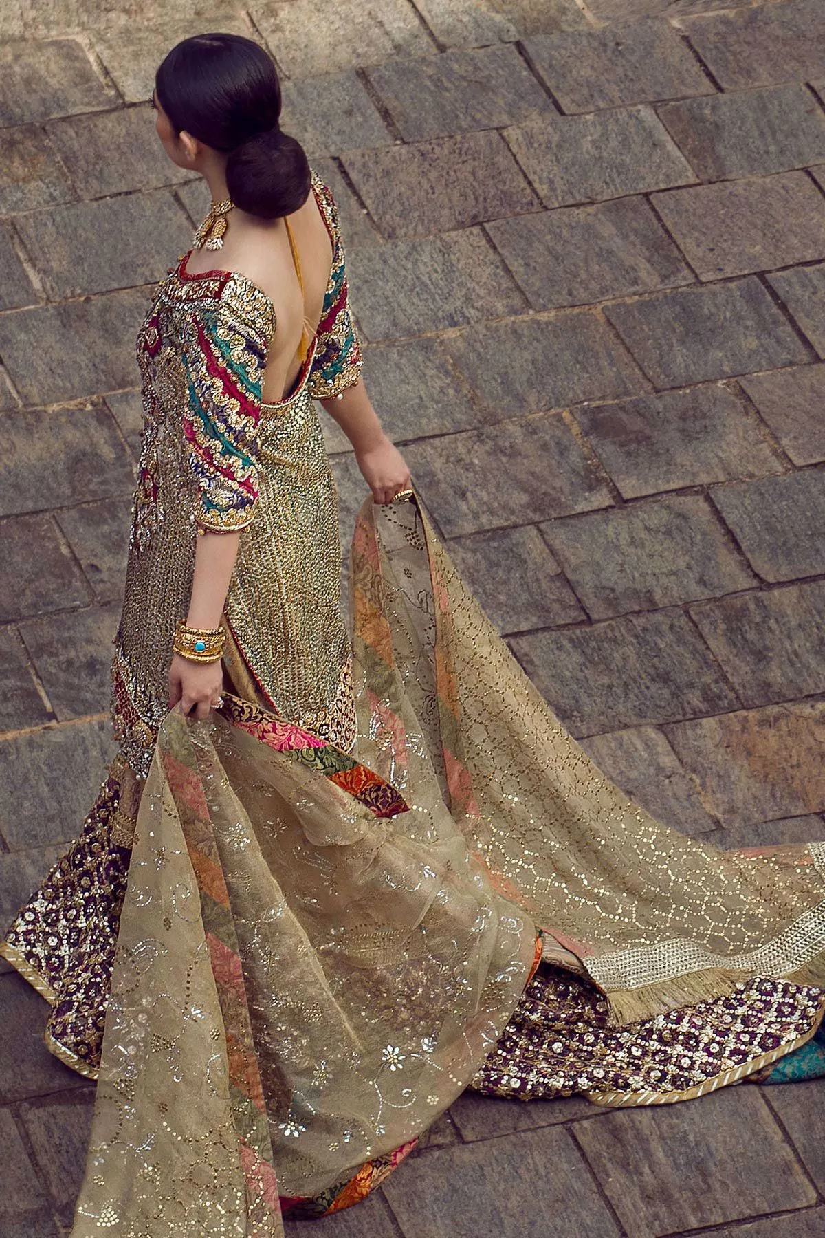 Embroidered Bridal Lehnga in Green Color #Y2100