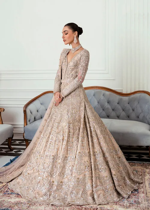 Embroidered Ivory Lehenga Bridal Wedding Dress #BN1221