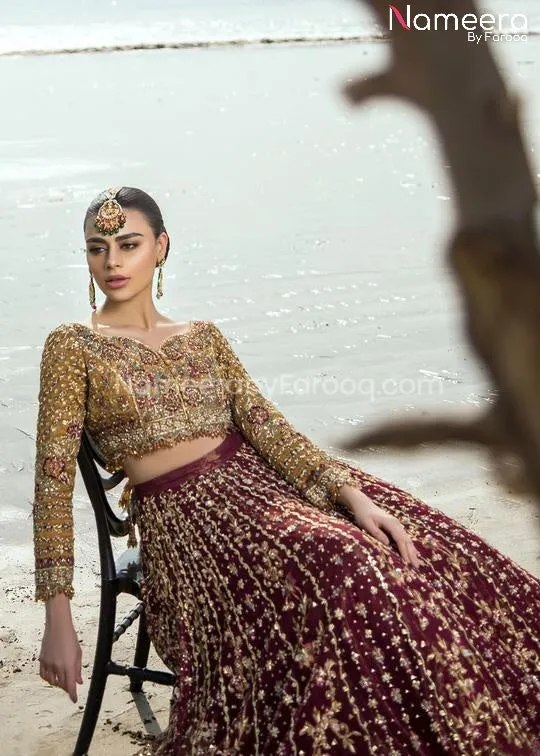 Embroidered Lehenga Choli Pakistani Bridal Dress #BS42