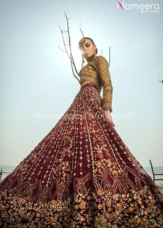 Embroidered Lehenga Choli Pakistani Bridal Dress #BS42