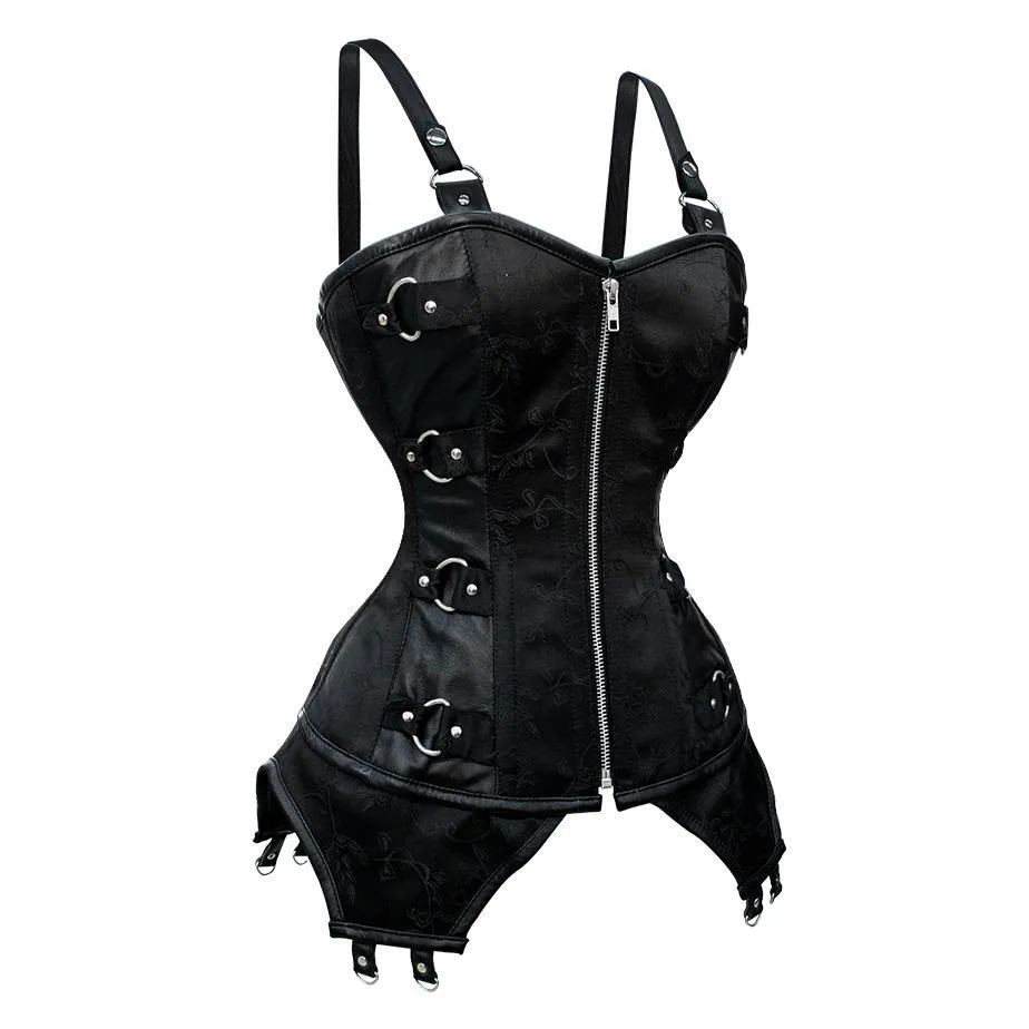 Eoin Black Brocade Gothic Overbust Corset