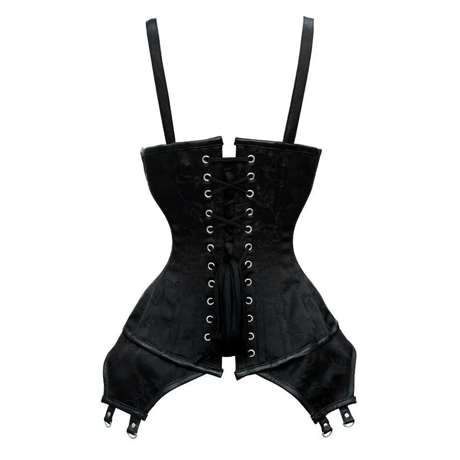 Eoin Black Brocade Gothic Overbust Corset