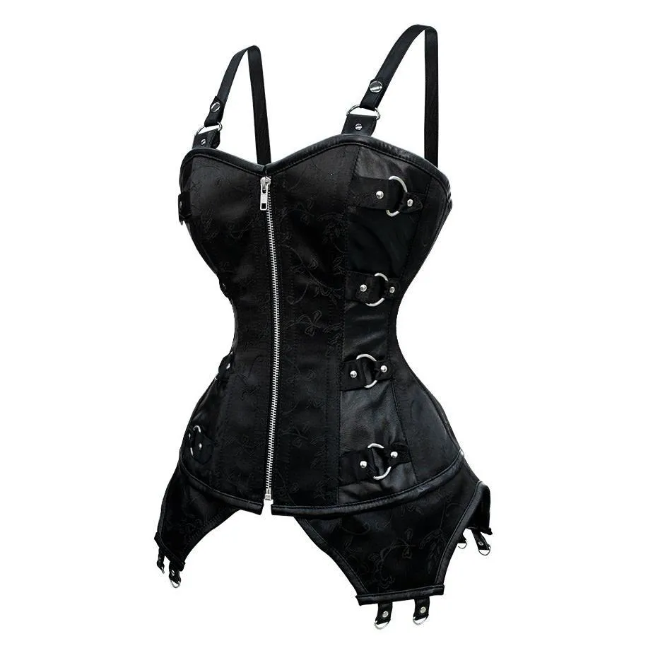 Eoin Black Brocade Gothic Overbust Corset