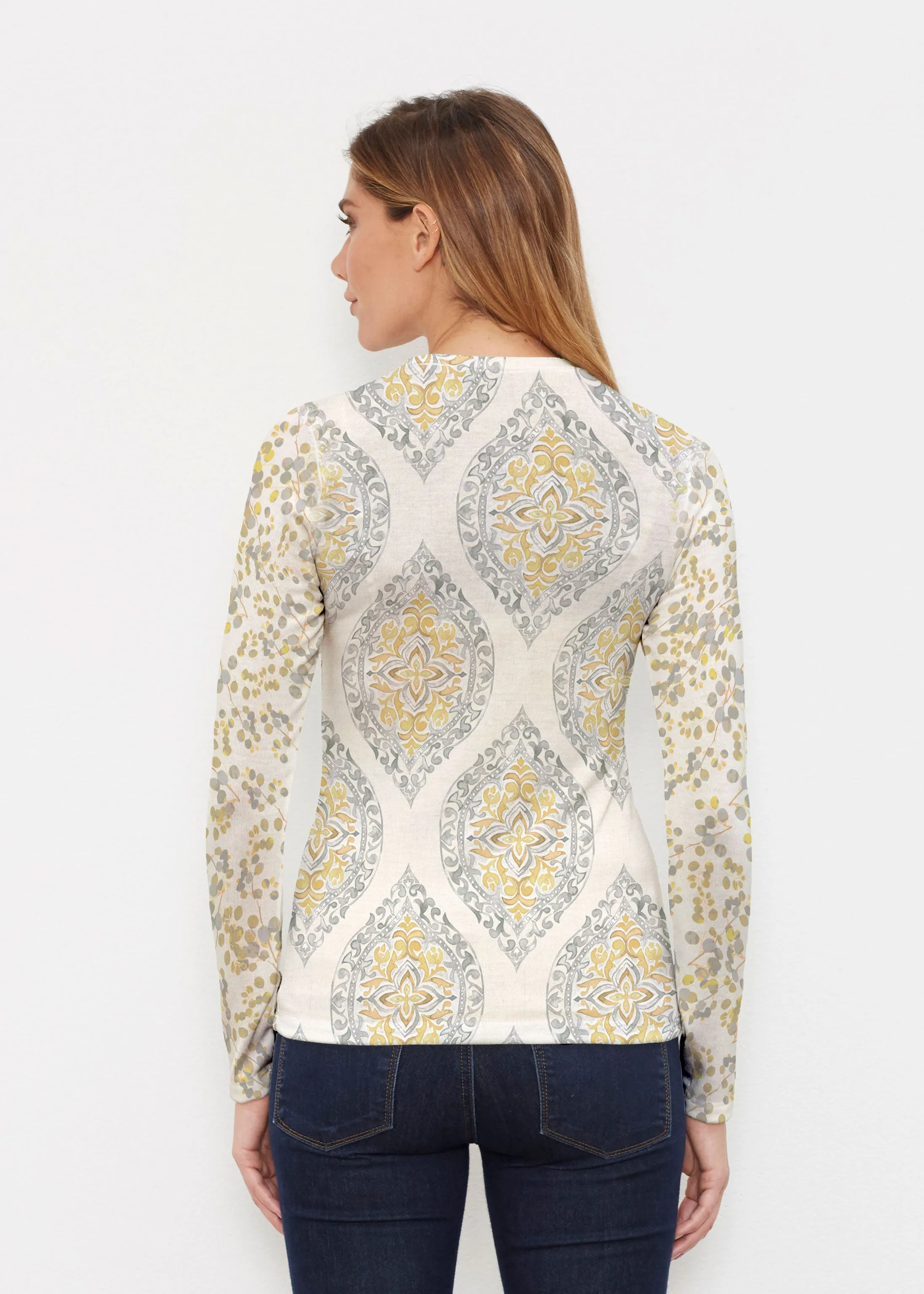 Etched Motif (8014) ~ Butterknit Long Sleeve Crew Top