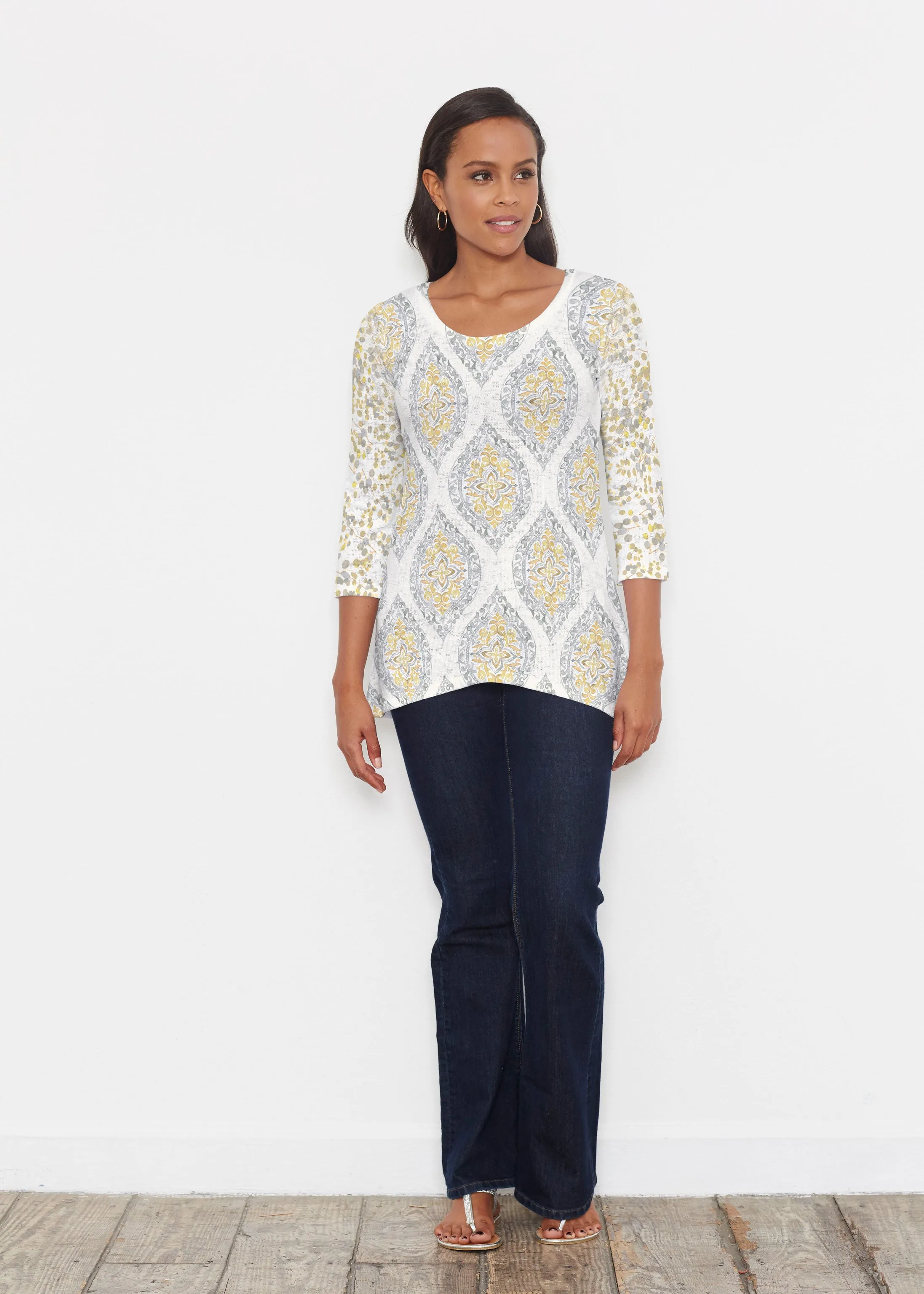 Etched Motif (8014) ~ Katherine Hi-Lo Thermal Tunic