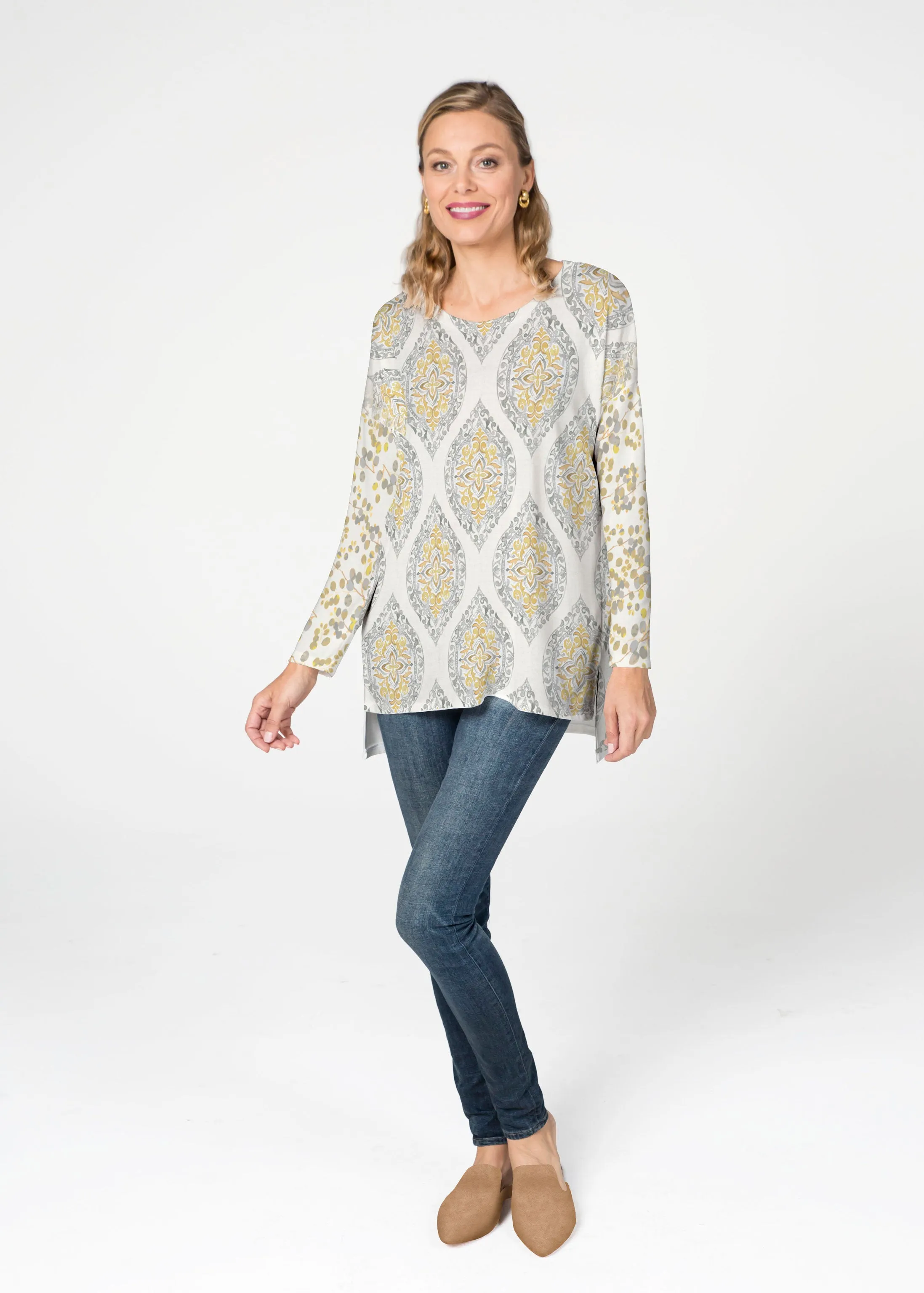 Etched Motif (8014) ~ Slouchy Butterknit Top