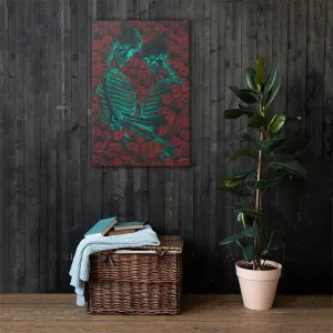 Eternal Embrace – Skeletons in Love Canvas Print