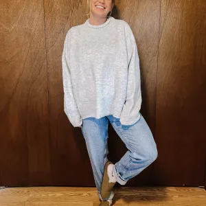 Fall Capsule Mock Neck Sweater - Heather Grey