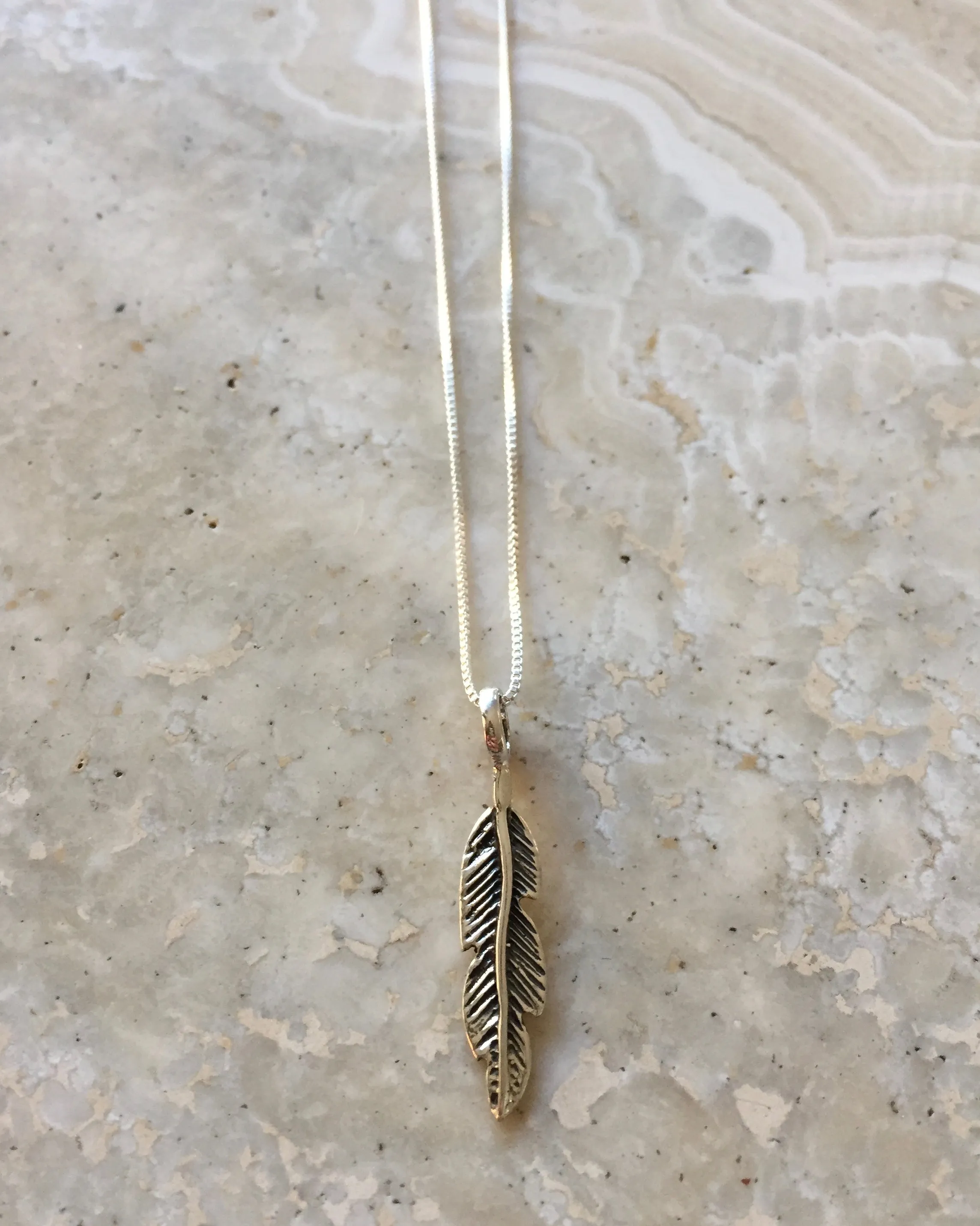 Feather Sterling Silver Necklace