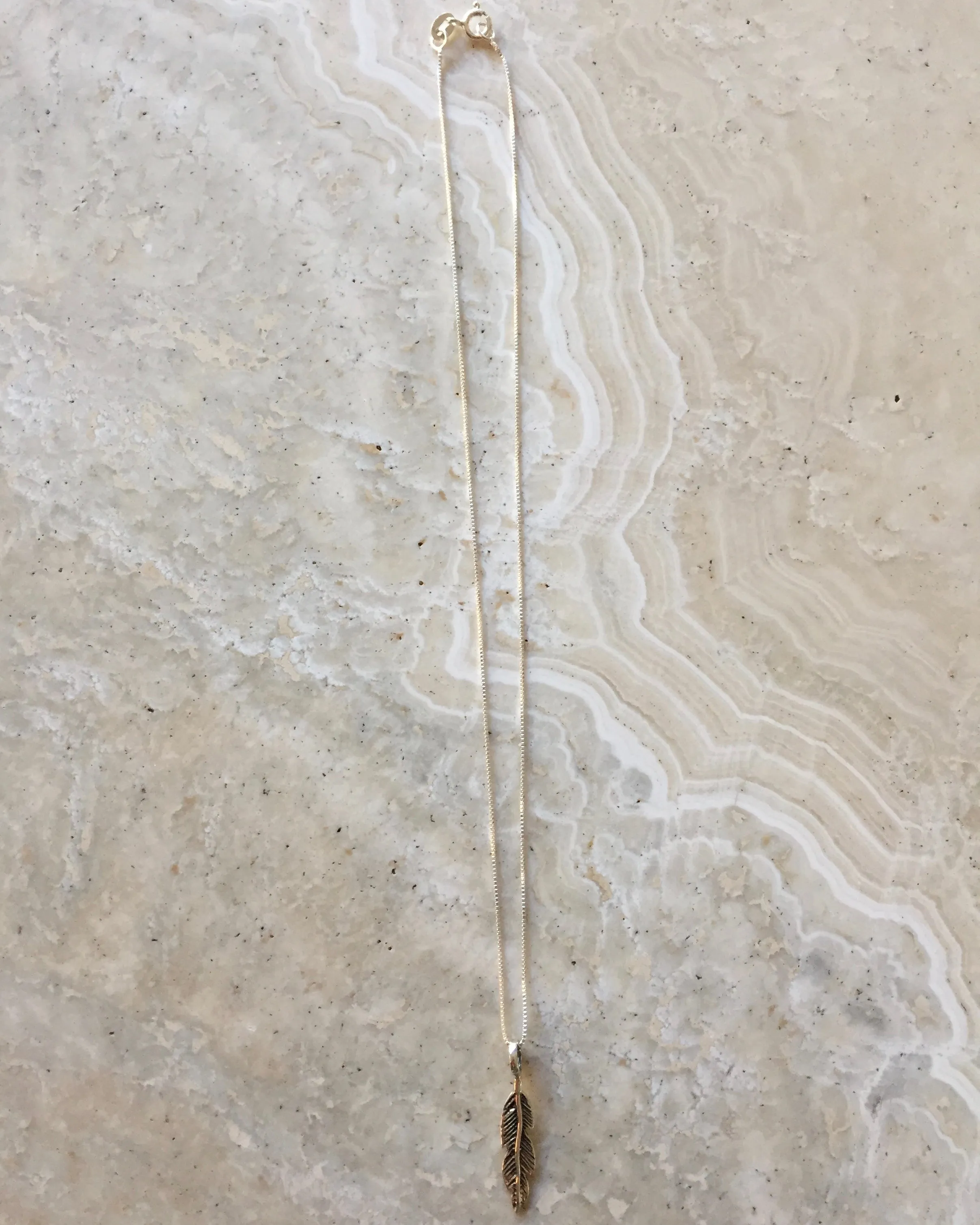 Feather Sterling Silver Necklace