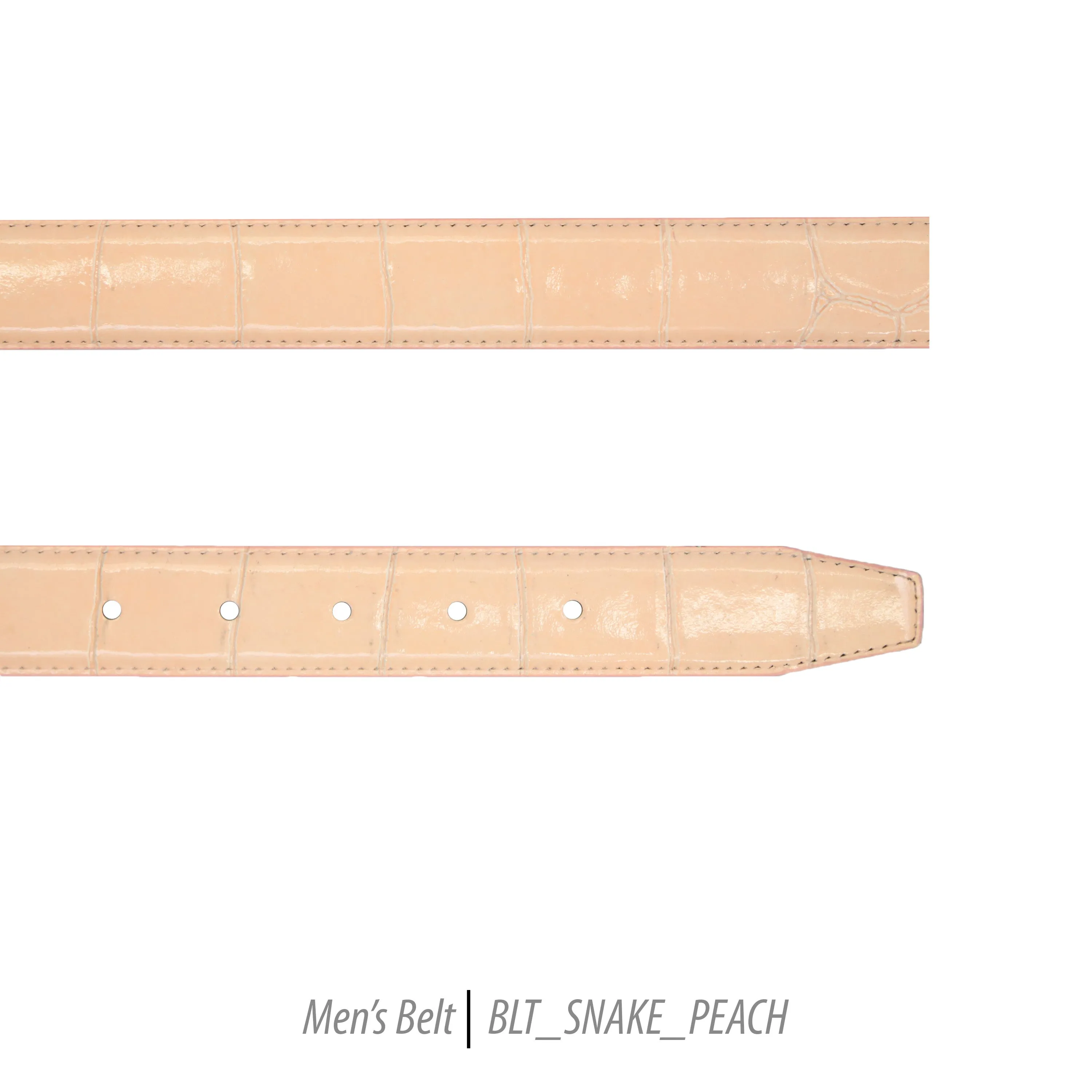 Ferrecci Mens 100% Genuine Leather Peach Belt w/Snake Top - One size Fits All