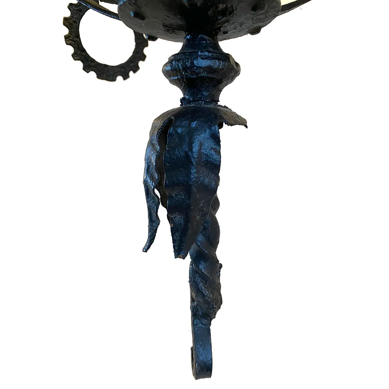 Fine Large American Wrought Iron Three-Light Hanging Pendant Lantern