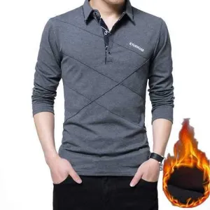 Fleece Lining Cotton Polo Shirt