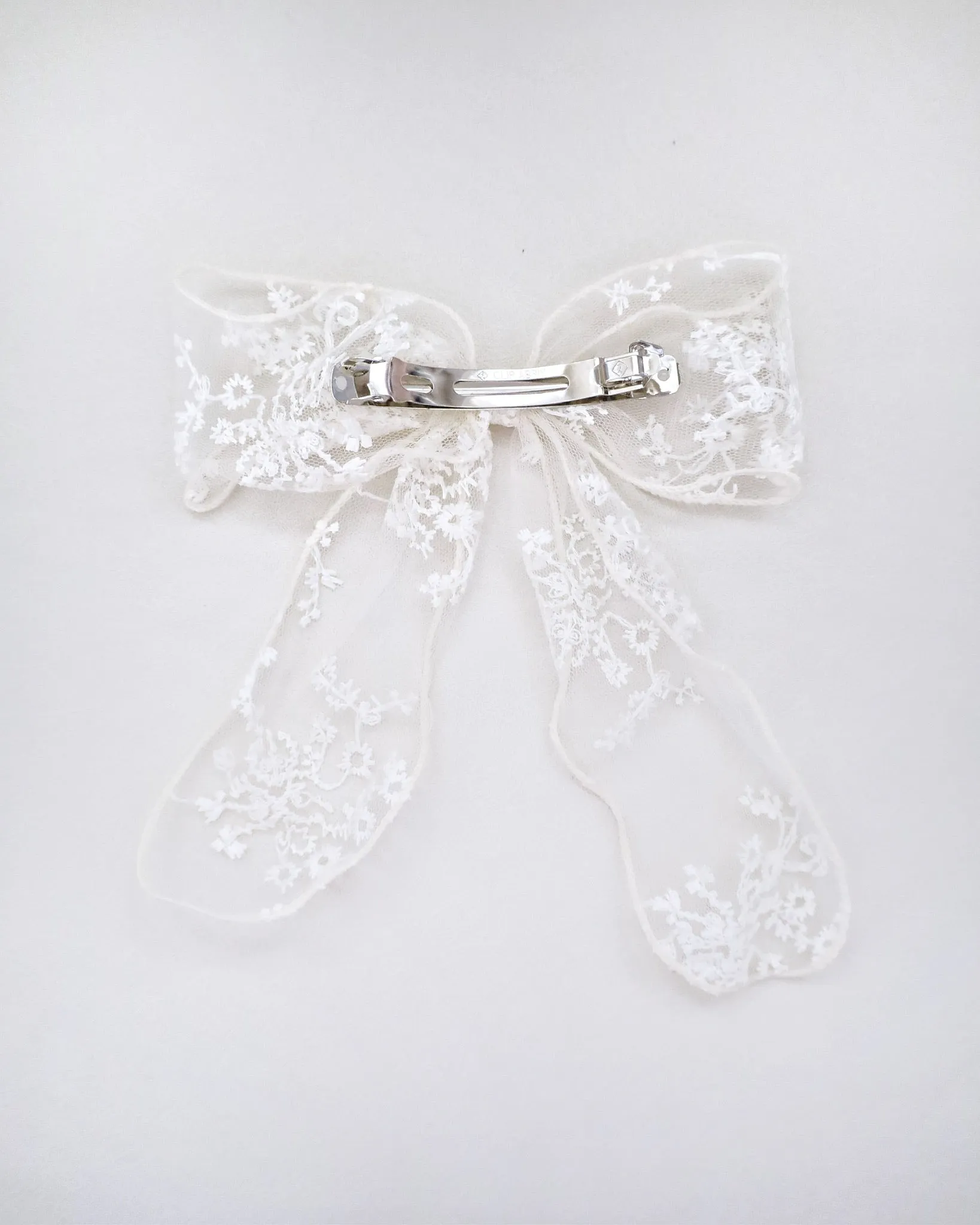 Floral Lace Bridal Hair Bow Barrette