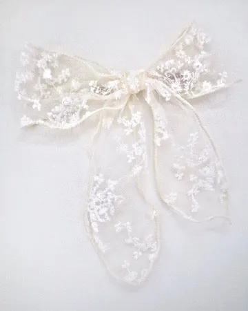 Floral Lace Bridal Hair Bow Barrette