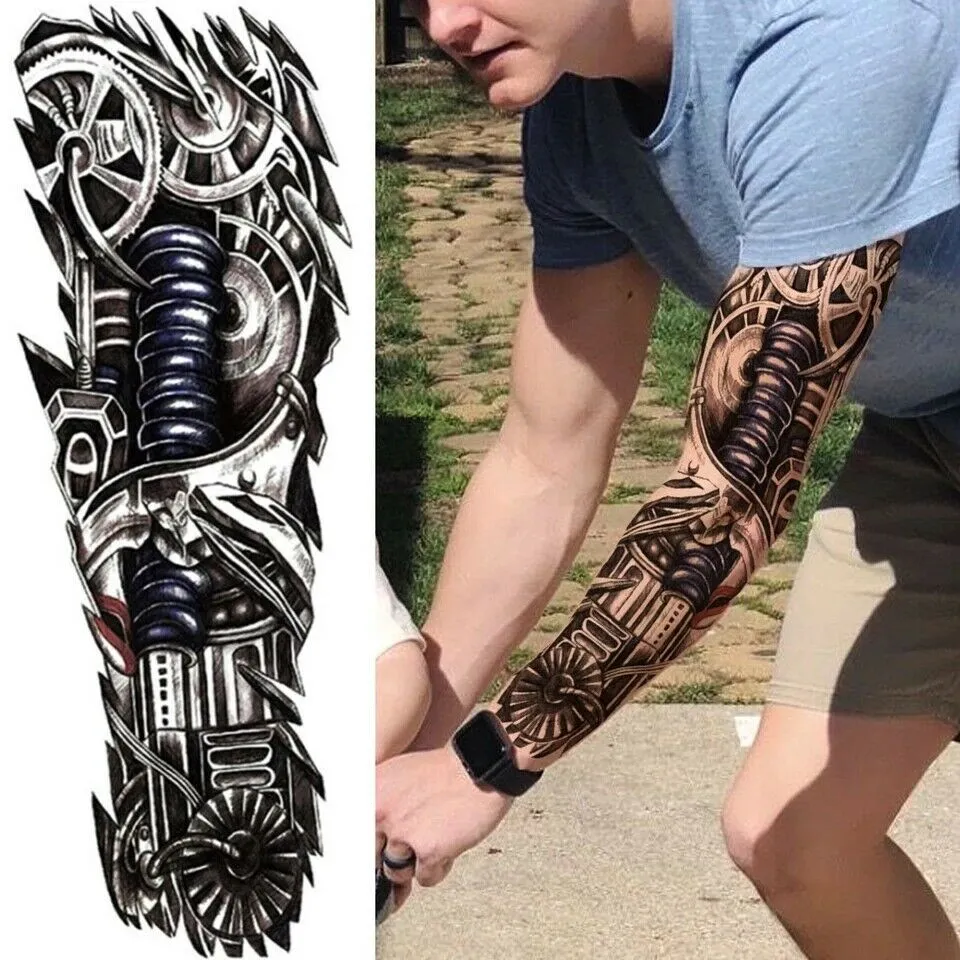 Full Arm Temporary Tattoo Art Sticker Waterproof Easy to apply Looks real