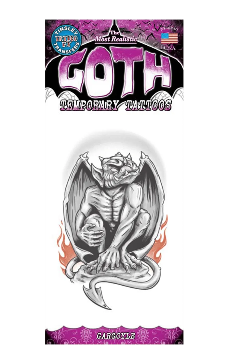 Gargoyle Goth Tattoo Transfer