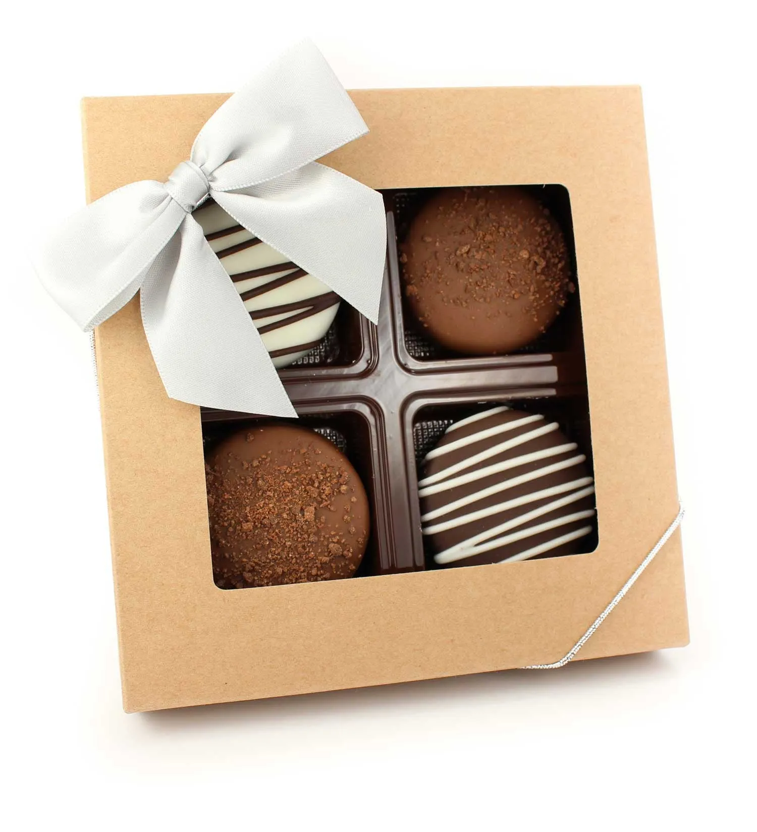 Gift Box of 4 Classic Assortment of Chocolate Covered Oreos - 3pcs