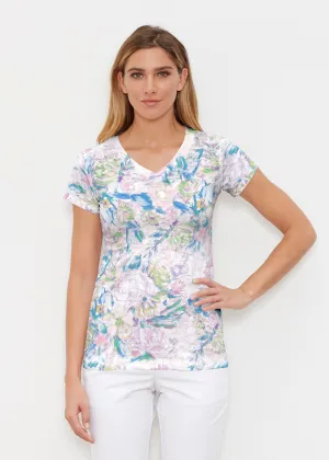 GiGi (17251) ~ Signature Cap Sleeve V-Neck Shirt
