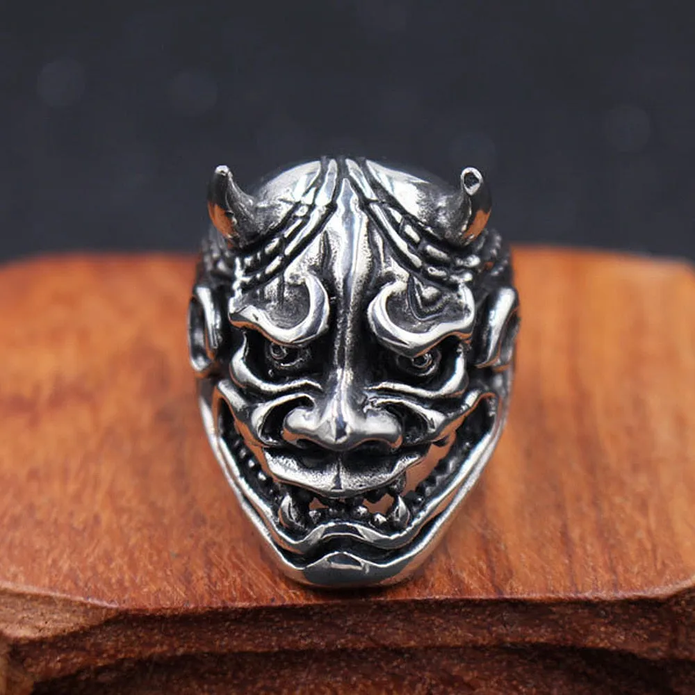 Gothic Bull Head Skull Men Ring Punk Hip Hop Japanese Demon Ring