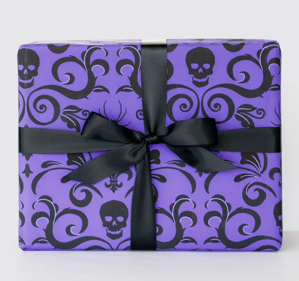 Gothic Damask Gift Wrap - Purp (1 Sheet)
