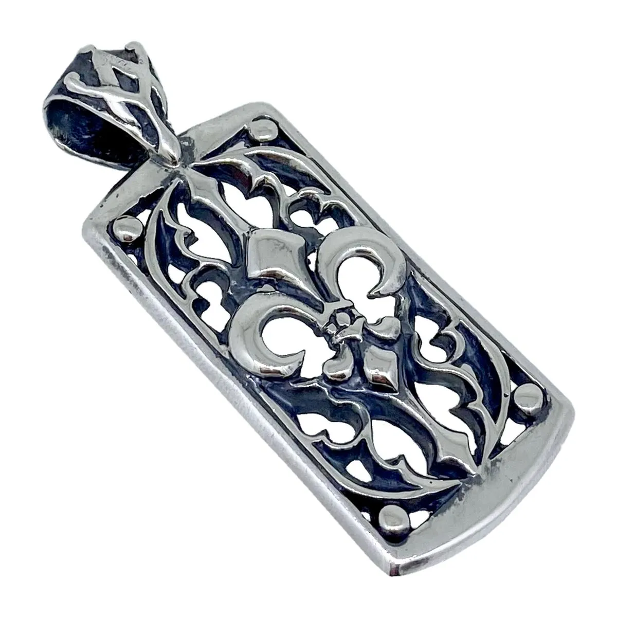 Gothic Dog Tag on Leather Necklace