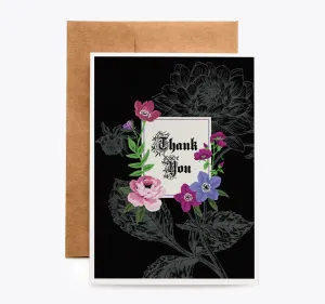Gothic Floral Thank You Card
