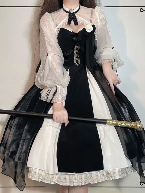 Gothic Lolita Dresses Bows Ruffles Black Black