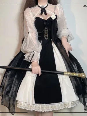 Gothic Lolita Dresses Bows Ruffles Black Black
