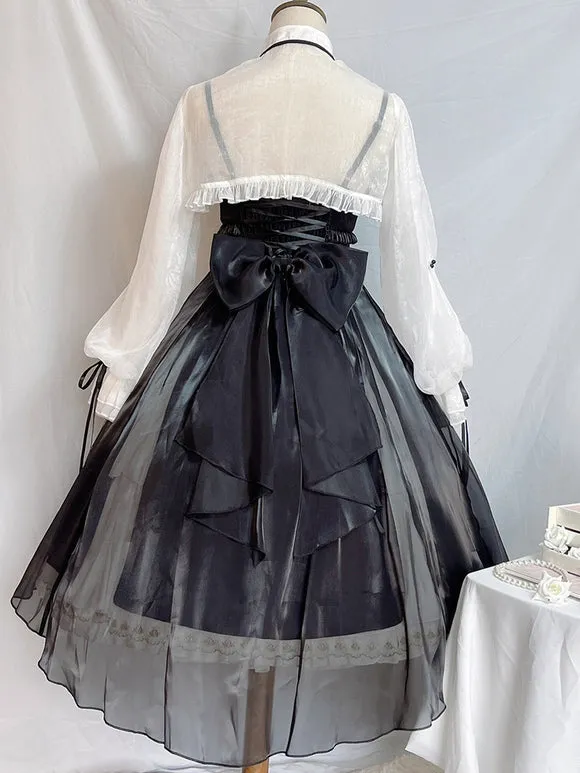 Gothic Lolita Dresses Bows Ruffles Black Black