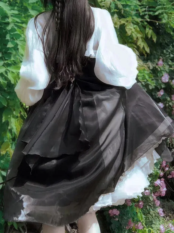 Gothic Lolita Dresses Bows Ruffles Black Black