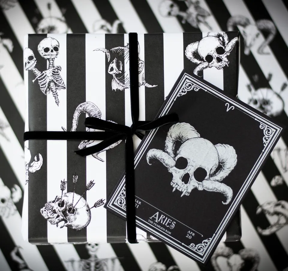Gothic Stripe Zodiac Gift Wrap (1 Sheet)