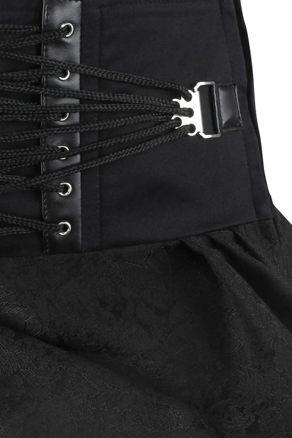 Gytha Gothic Black Brocade Skirt