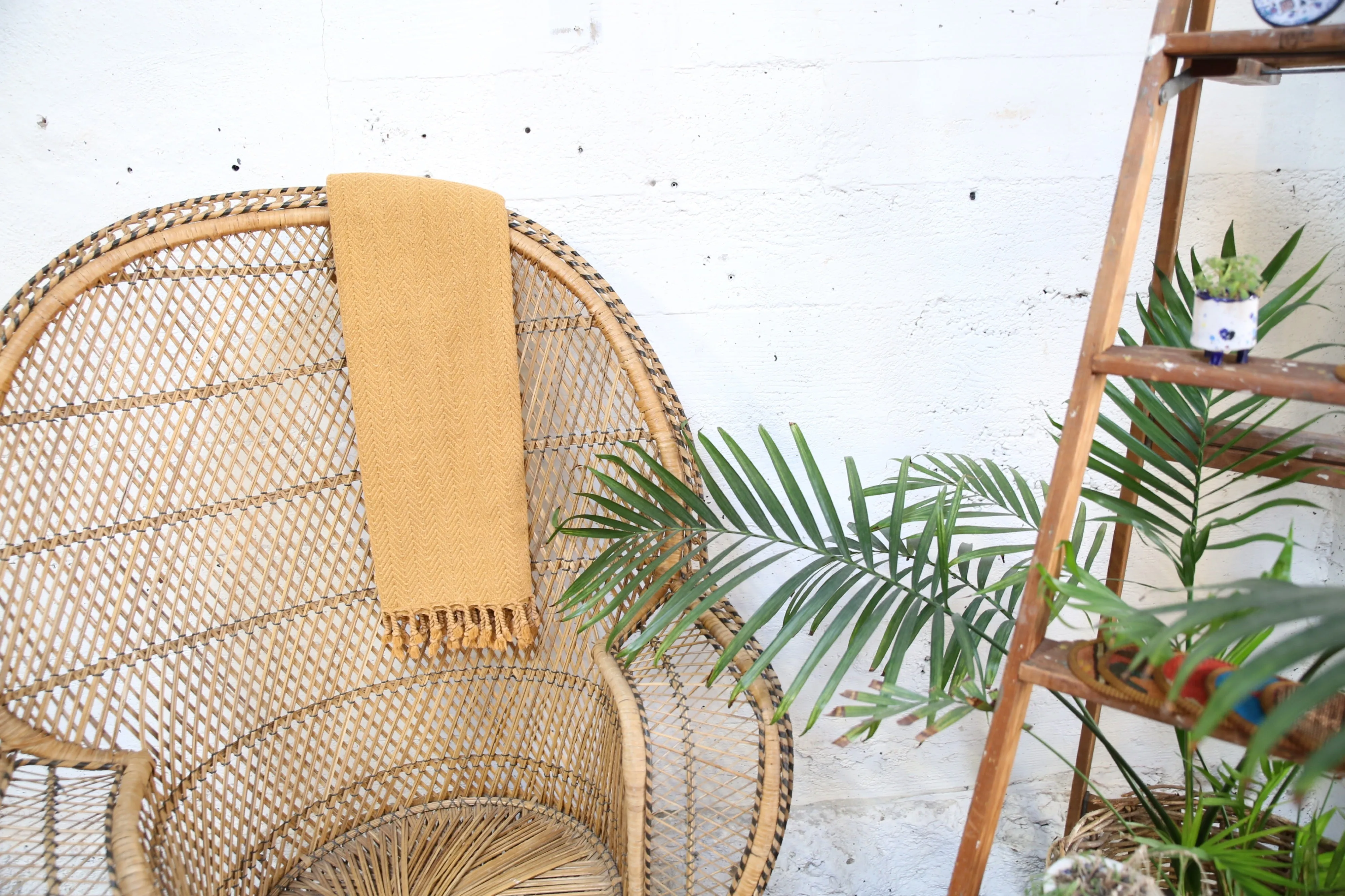 Handwoven Sabah Pestemal Towel in Mustard Stone (soft)