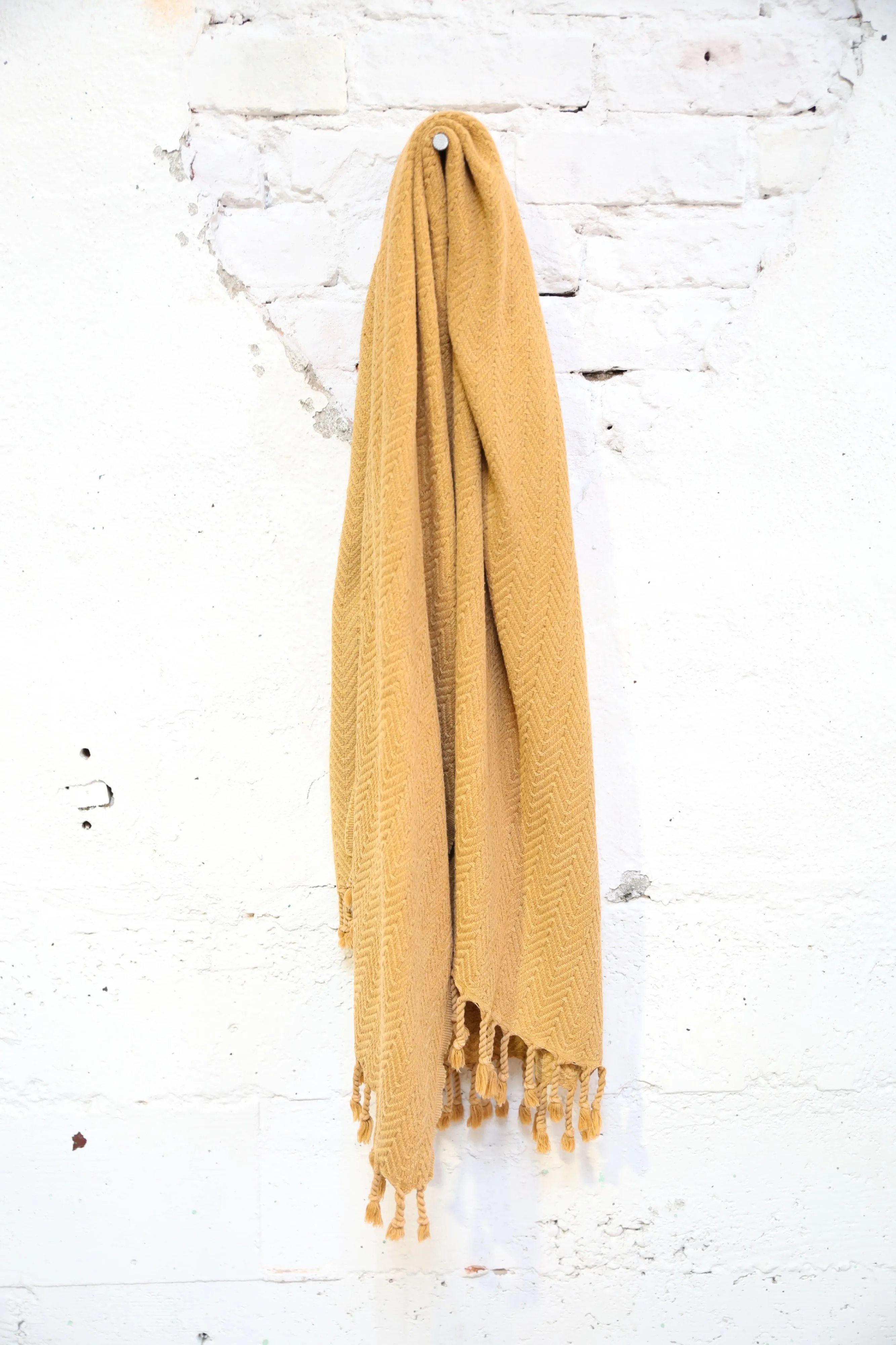 Handwoven Sabah Pestemal Towel in Mustard Stone (soft)