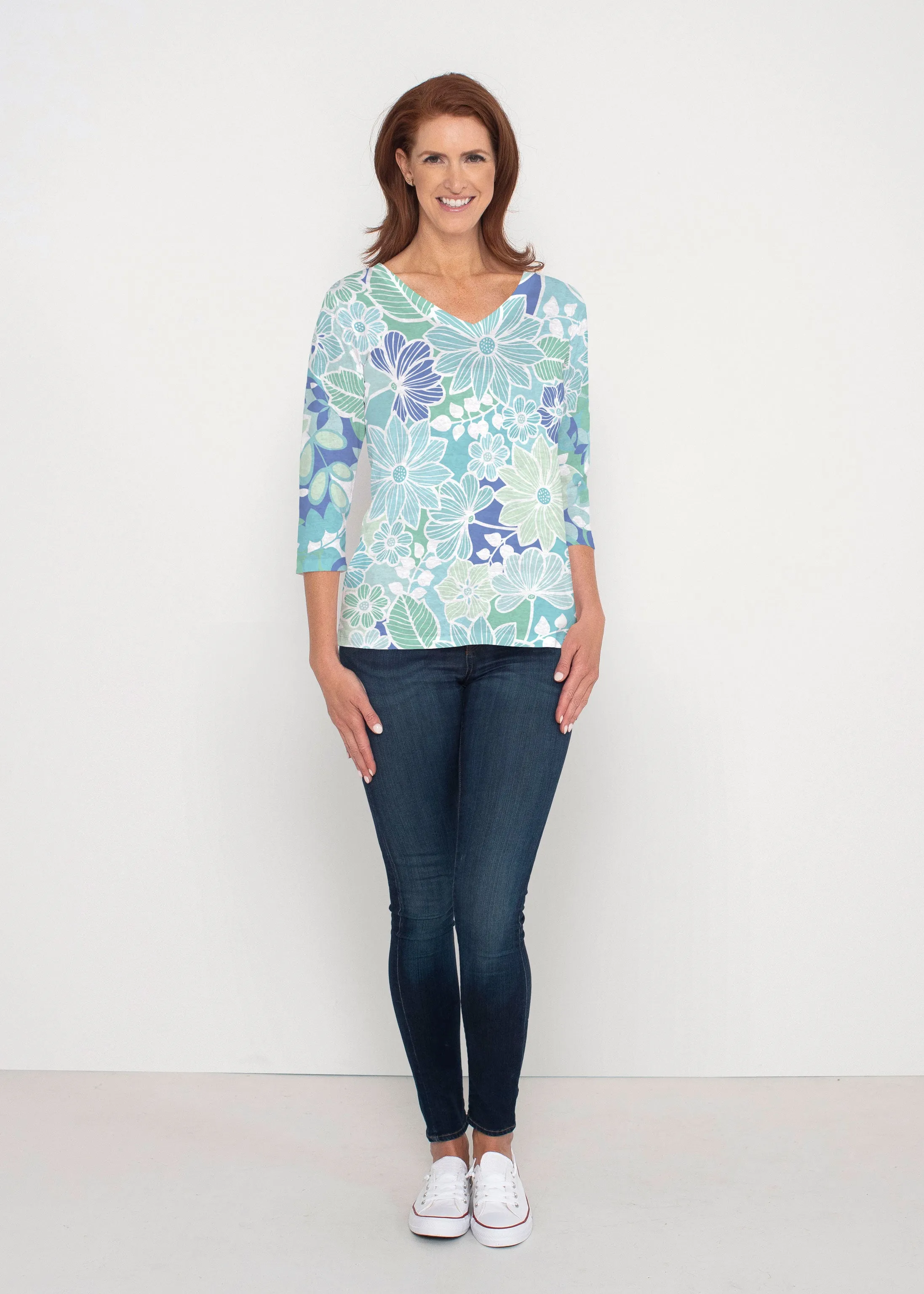 Hawaii Isles (13609) ~ Signature 3/4 Sleeve V-Neck Top