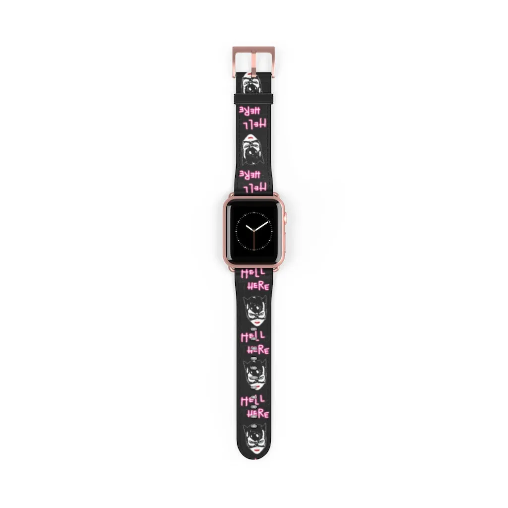Hell Here Watch Band / Faux Leather Apple Watch Band / Series 1, 2, 3, 4, 5, 6, 7 & SE Devices