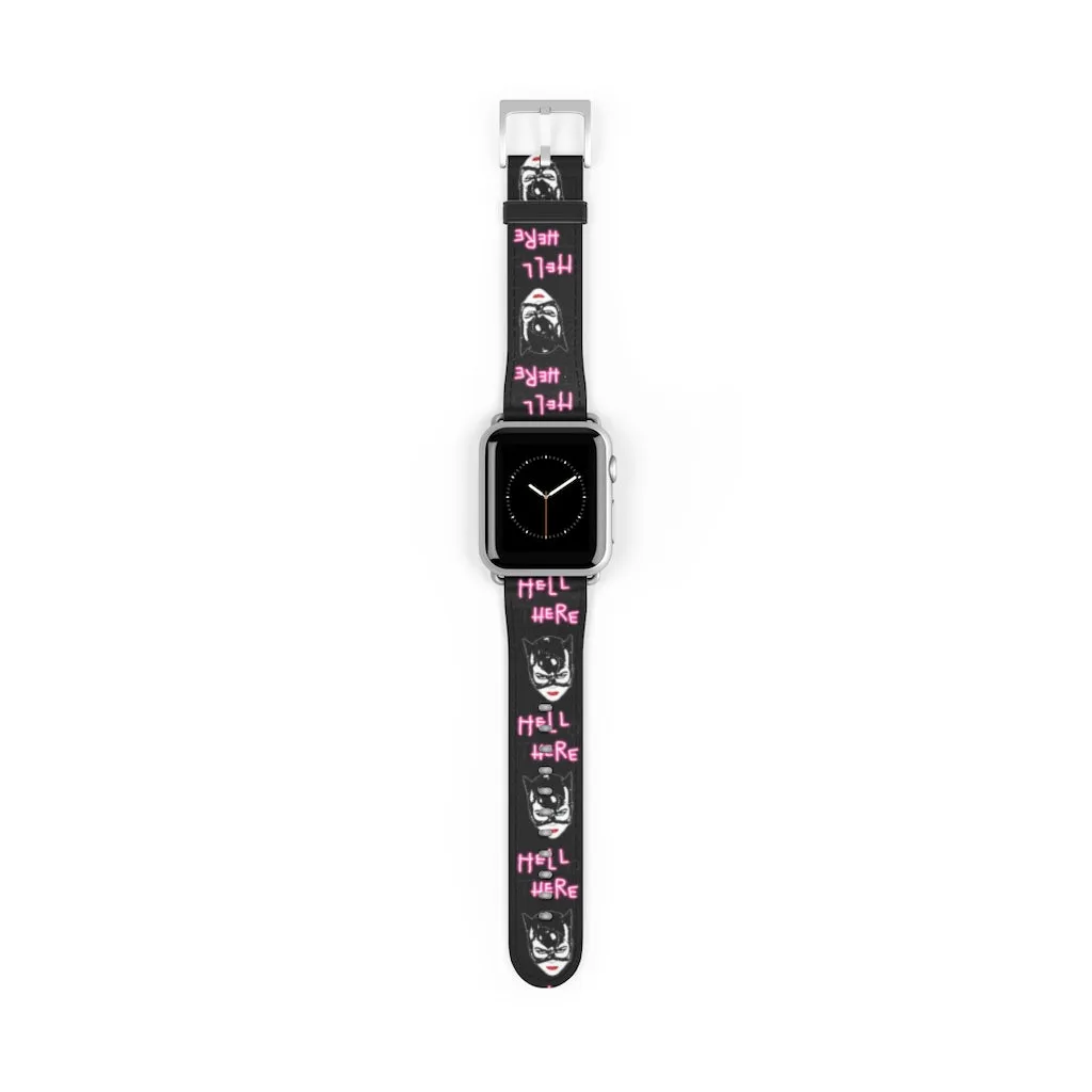 Hell Here Watch Band / Faux Leather Apple Watch Band / Series 1, 2, 3, 4, 5, 6, 7 & SE Devices