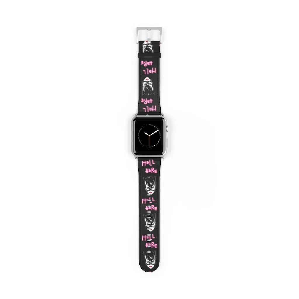 Hell Here Watch Band / Faux Leather Apple Watch Band / Series 1, 2, 3, 4, 5, 6, 7 & SE Devices