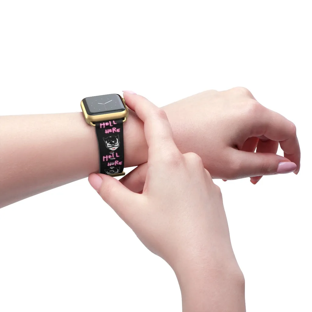 Hell Here Watch Band / Faux Leather Apple Watch Band / Series 1, 2, 3, 4, 5, 6, 7 & SE Devices