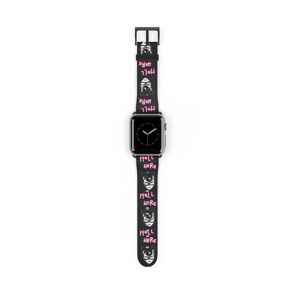 Hell Here Watch Band / Faux Leather Apple Watch Band / Series 1, 2, 3, 4, 5, 6, 7 & SE Devices