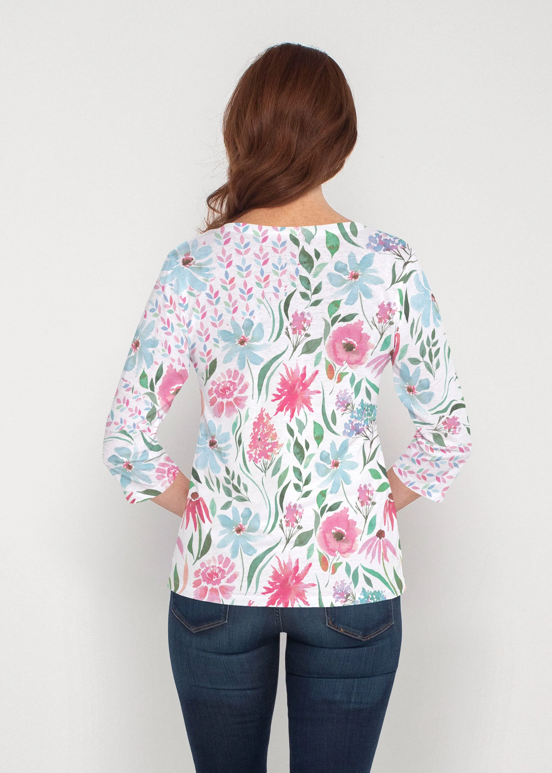 Hello Dolly (8038) ~ Signature 3/4 Sleeve V-Neck Top