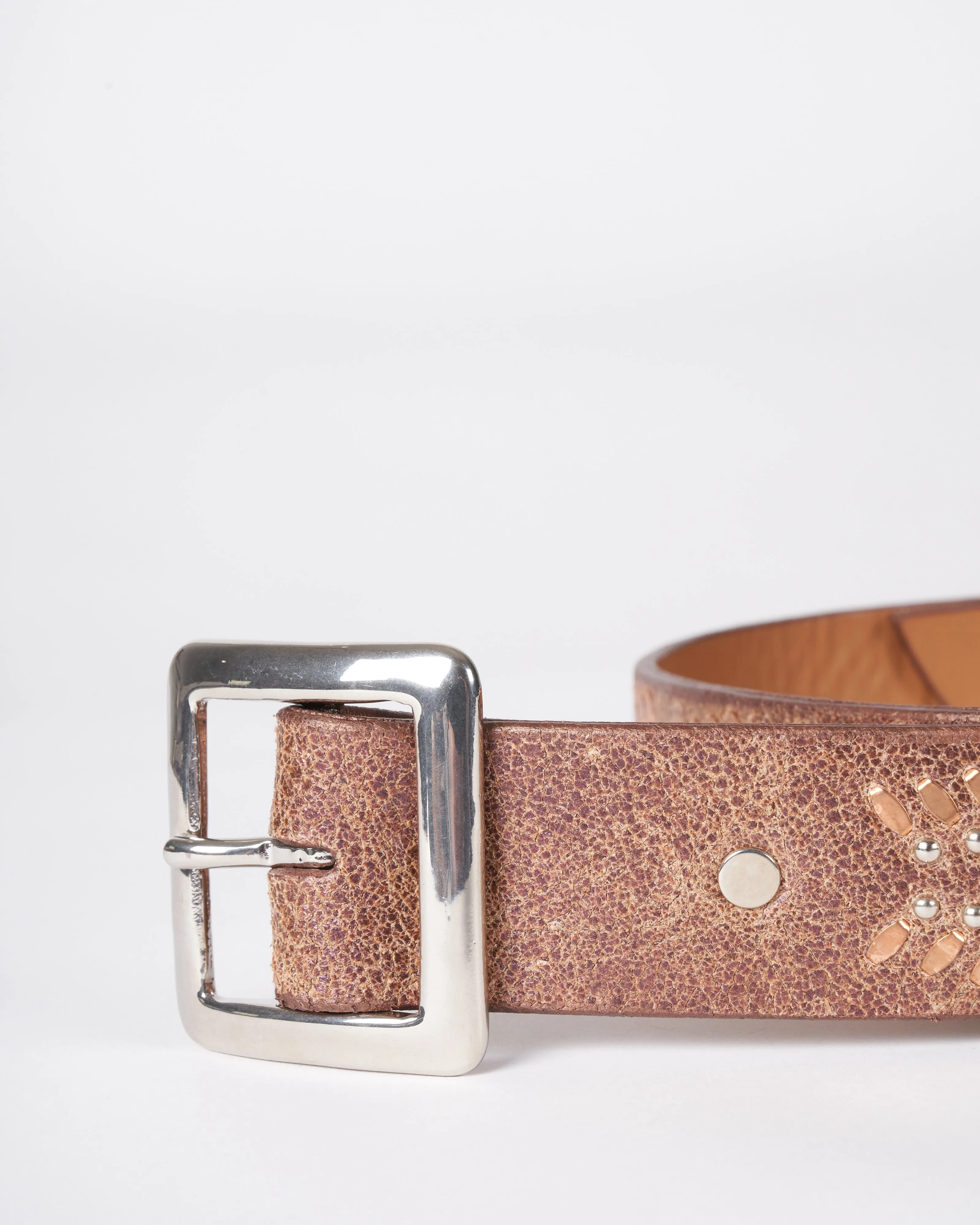 hemma belt - copper pearl cracked leather