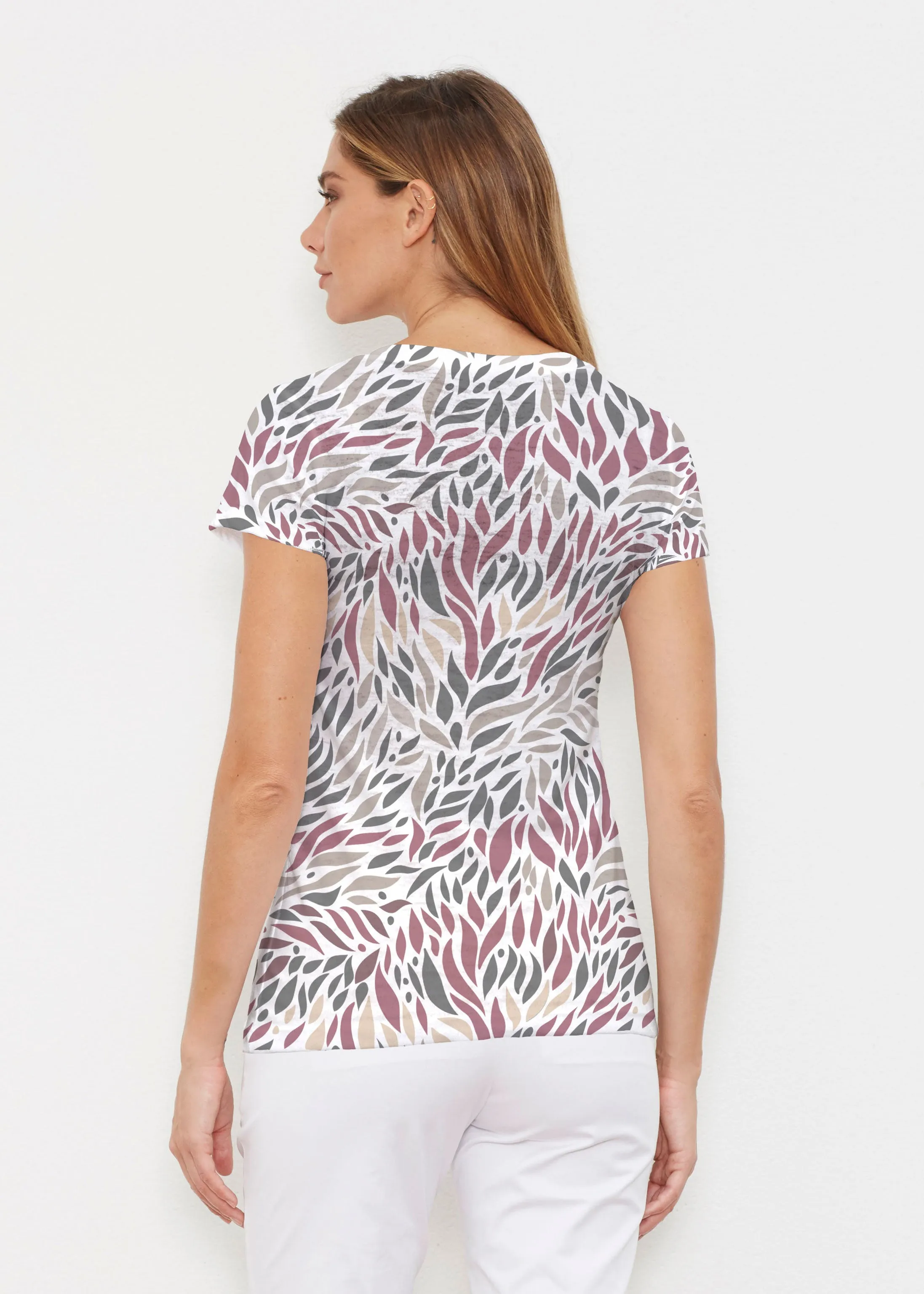 Hotsy Totsy Wine (8144) ~ Signature Cap Sleeve V-Neck Shirt