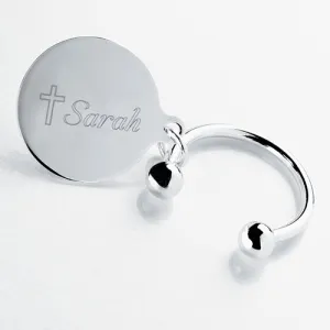 Inspirational Key Chain with Engraved Cross