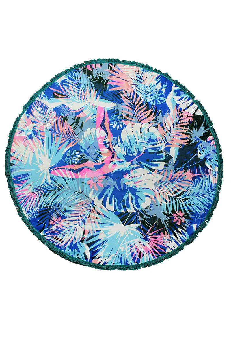 Island Palms Round Beach Towel