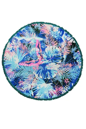 Island Palms Round Beach Towel