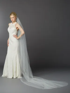 Ivory Royal Cathedral 120"L Single Layer Cut Edge Veil