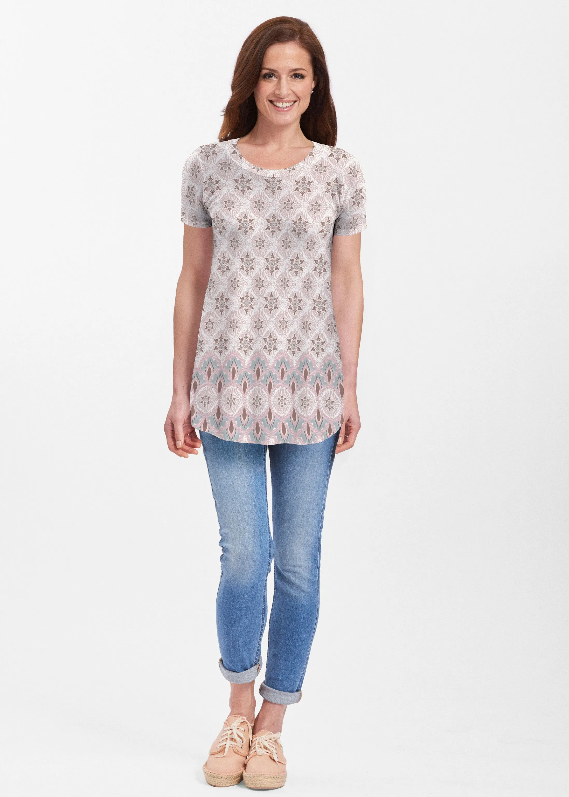 Izzy Grey (19200) ~ Short Sleeve Butterknit tunic
