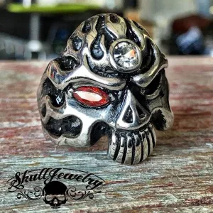 'Journey to the Center of the Mind' Skull Ring with Stones (016)